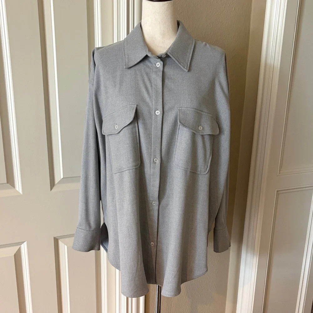 H&M Light Grey Shacket L - Picture 2 of 8